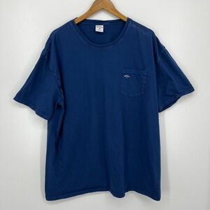 Noah T-Shirt Men's Size 2XL Blue Cotton Made in USA Crew Neck Solid Logo